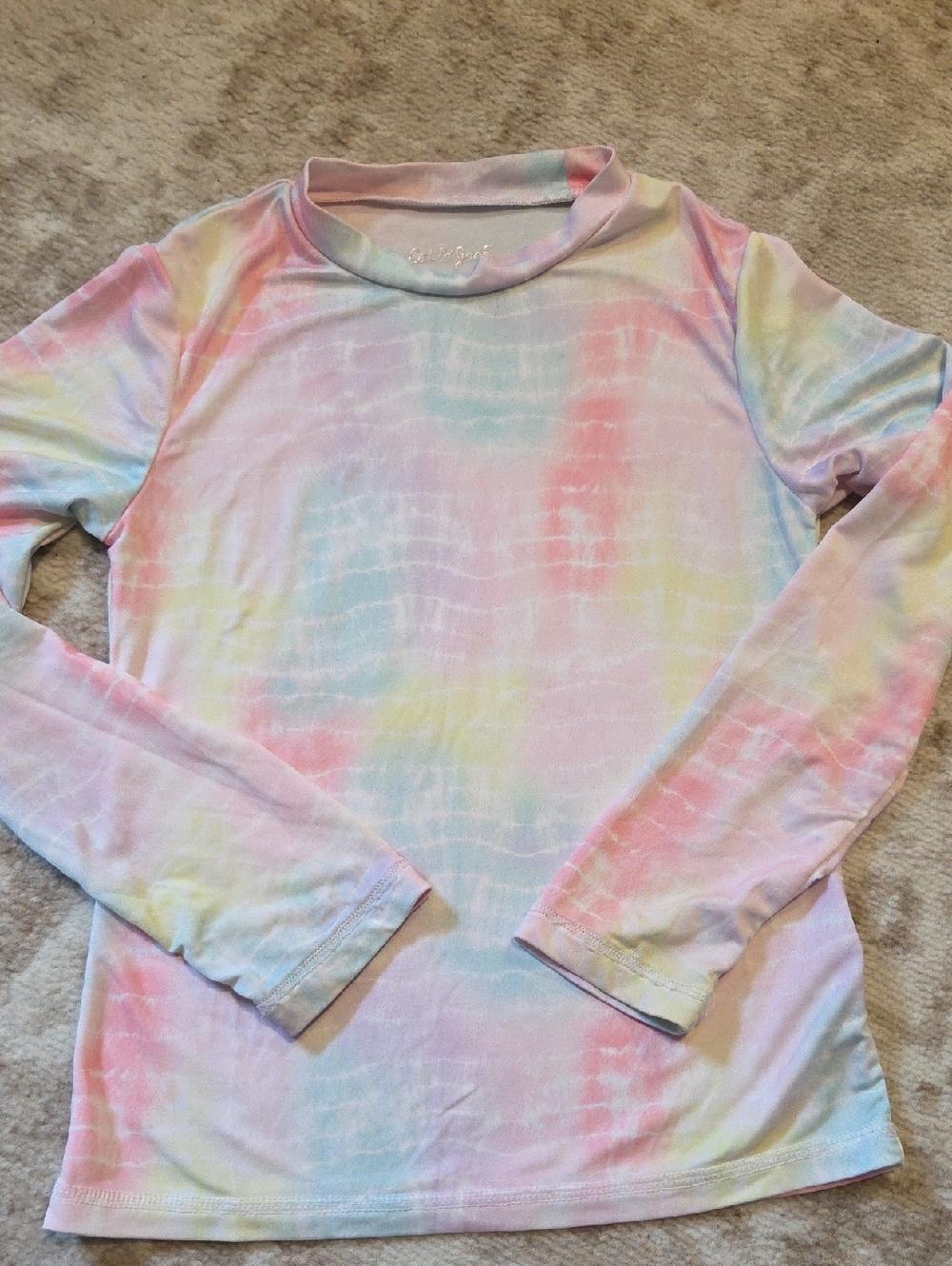 Cat & Jack Pastel Tie-Dye Long Sleeve Rash Guard